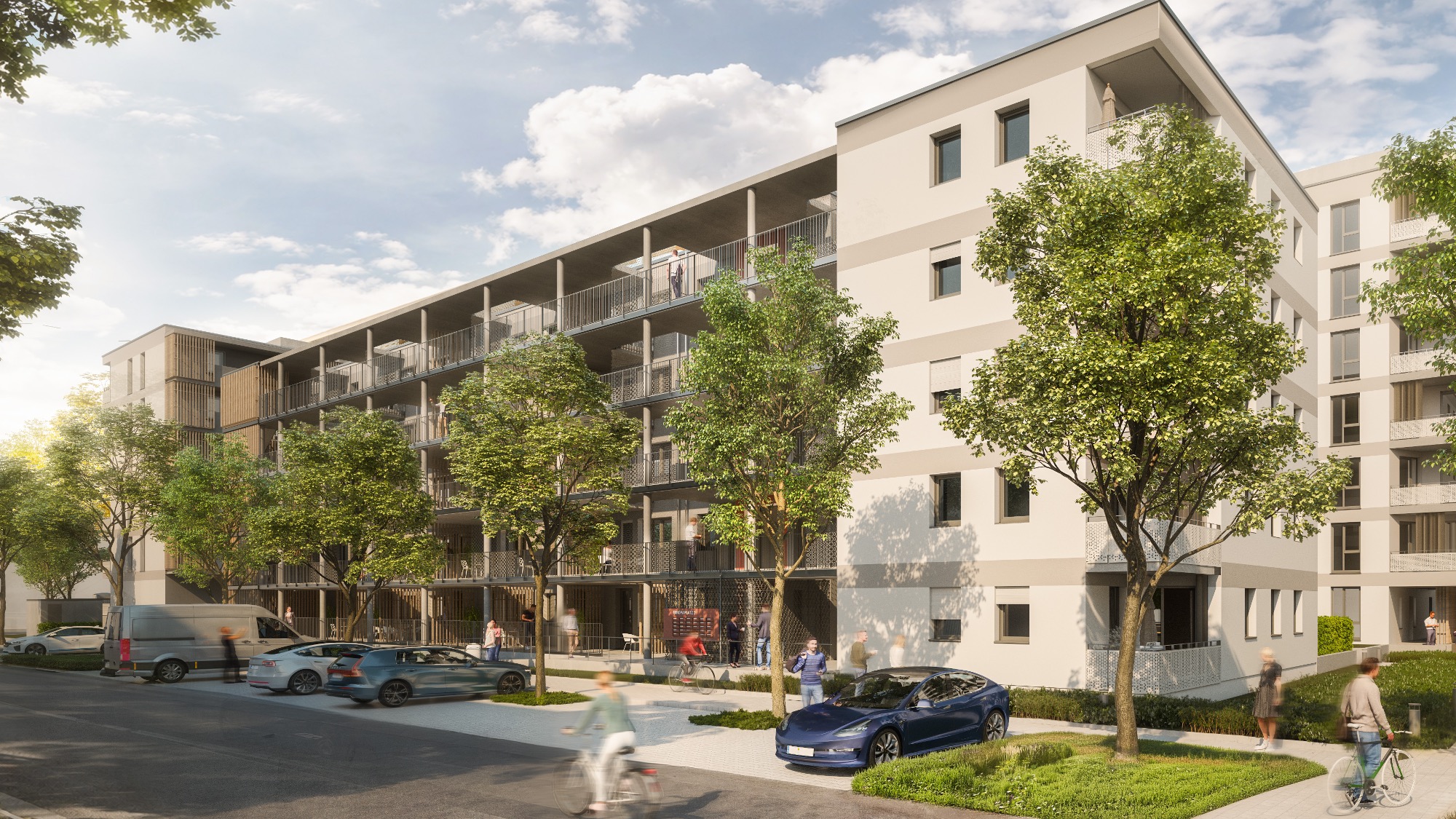 Europa Karree II in Erfurt – moderne KfW-40-QNG-Neubauwohnungen in attraktivem Wohnquartier mit großzügigen Balkonen, Grünflächen und hervorragender Infrastruktur.